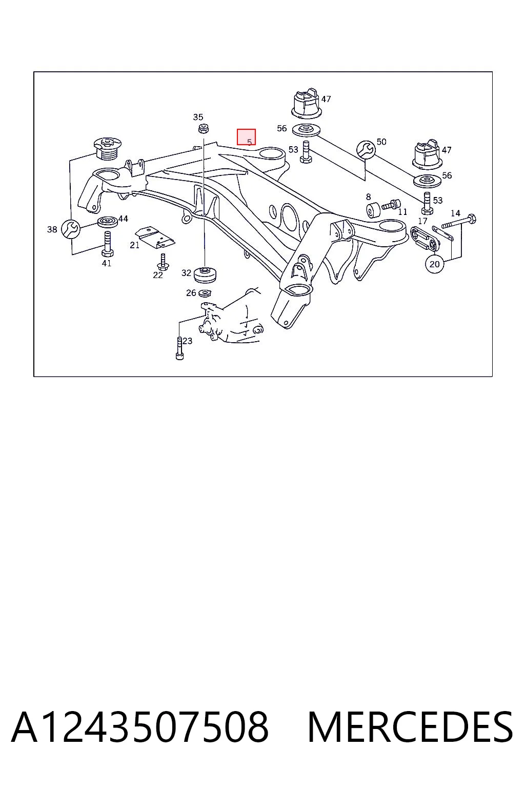 Comprar Subchasis trasero soporte motor Mercedes E C124 a bajo precio