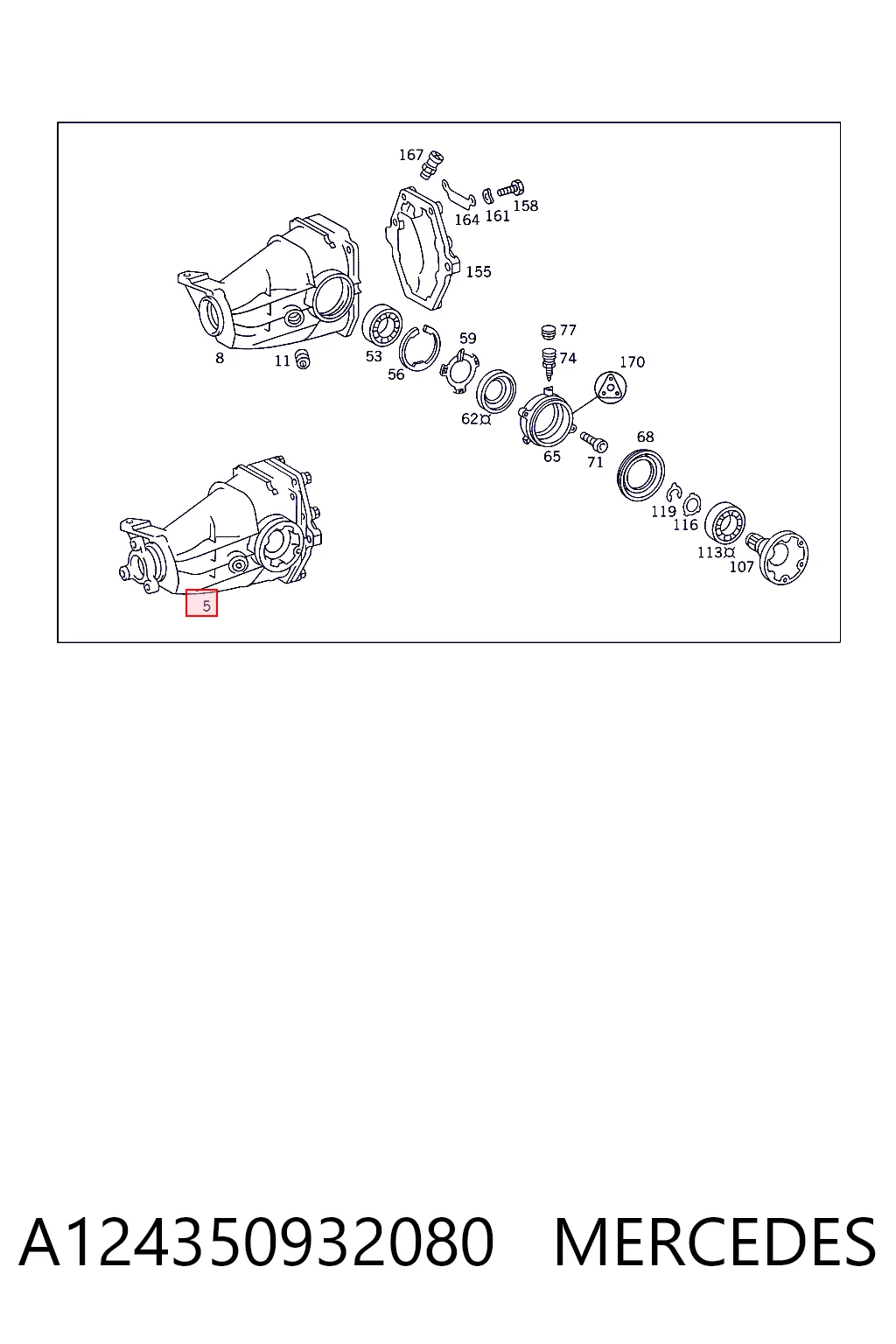 Grupo trasero para Mercedes E  C124