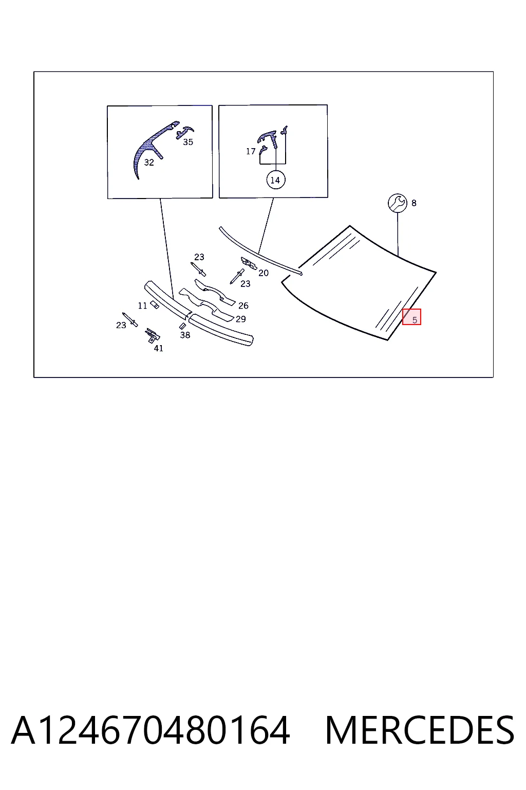 Parabrisas delantero  para Mercedes E  A124