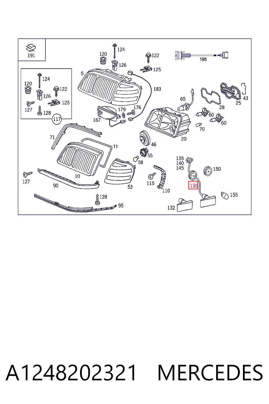 A1248202321 Mercedes Luz intermitente guardabarros