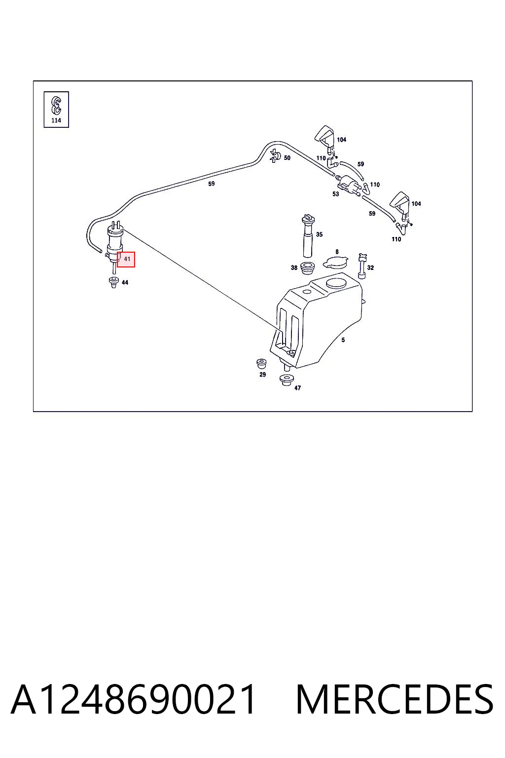 Motor de la bomba del lavaparabrisas delantero A1248690021 MERCEDES