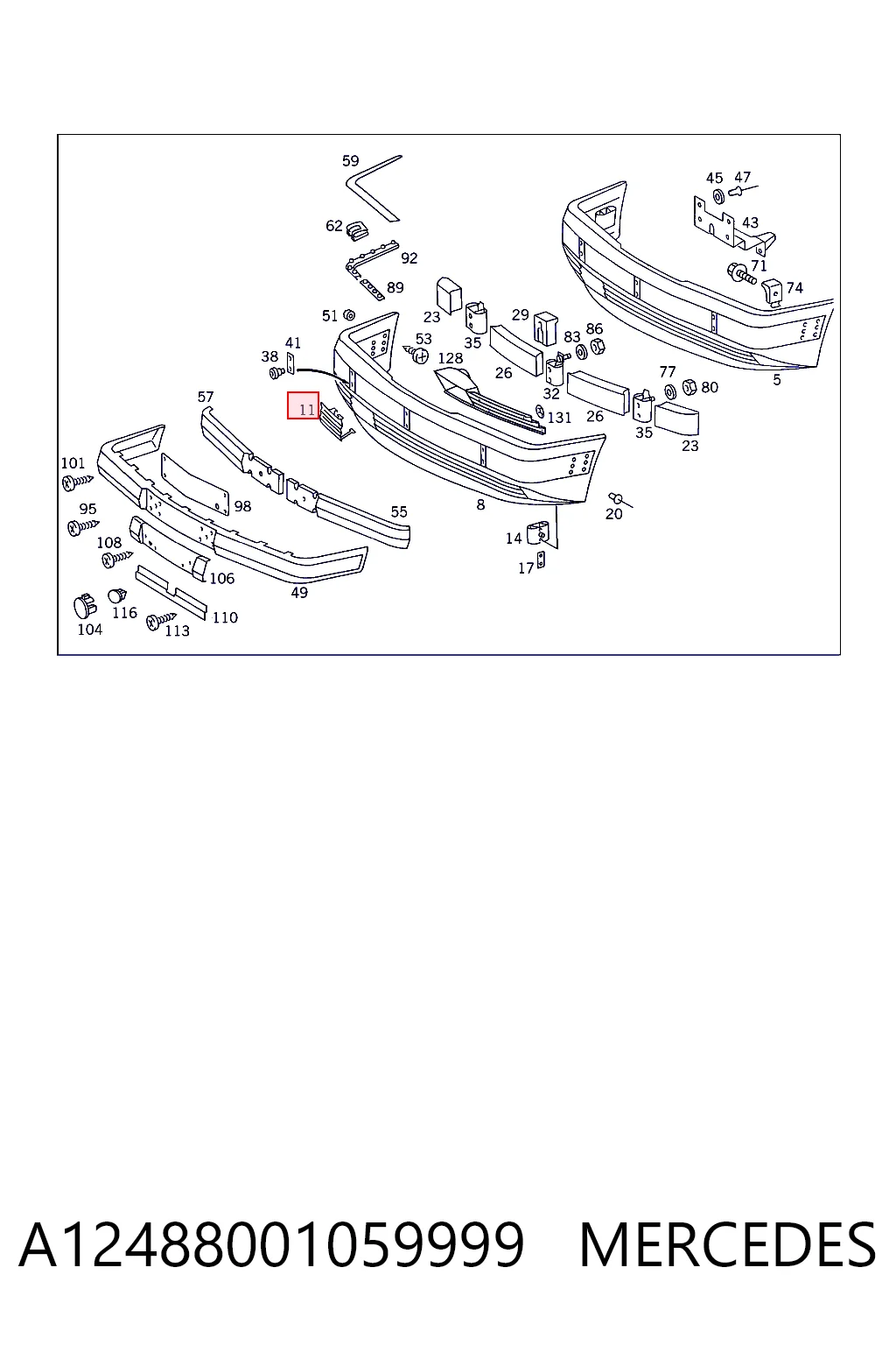  Tapa del enganche de remolcado delantera Mercedes E 