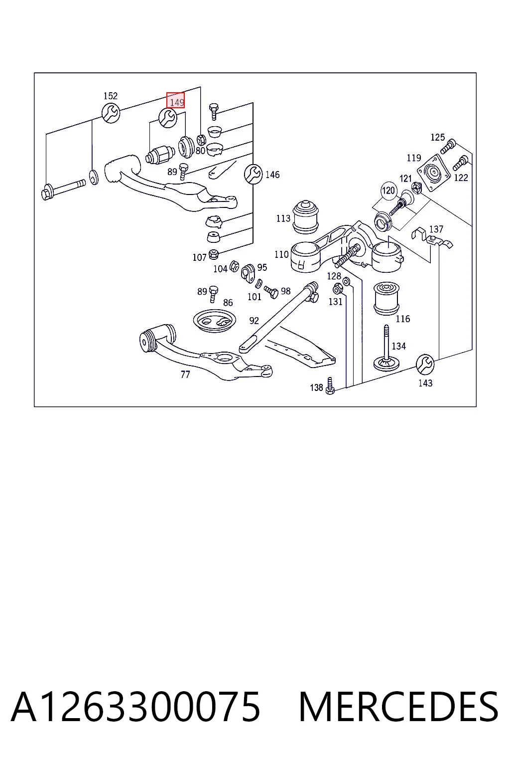 Silentblock suspension para Mercedes S  (W126)