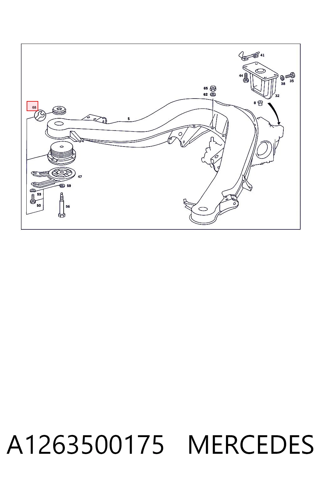 Comprar Buje de la viga trasera Mercedes S  W126 a bajo precio