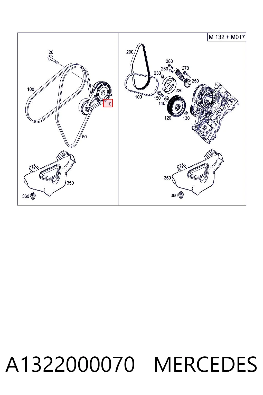 Tensor de correa de alternador para Smart FORTWO  451
