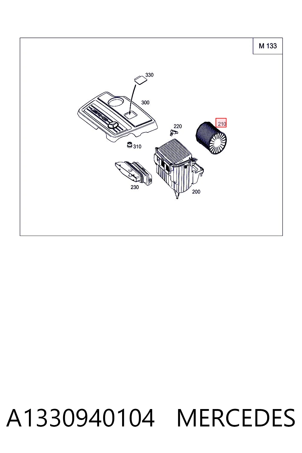 A1330940104 Mercedes Filtro de aire de motor