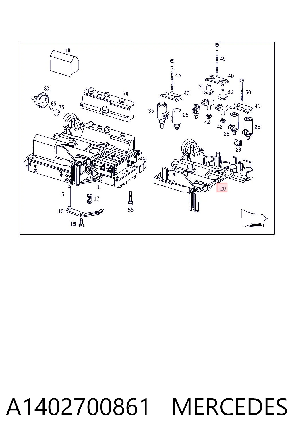 A1402700861 Mercedes Placa electrónica de transmisión automática