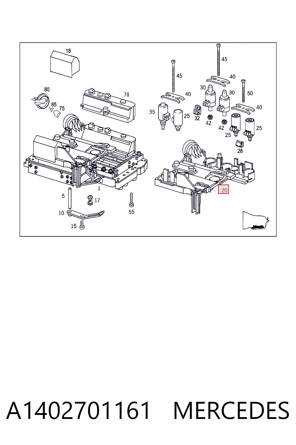 A1402701161 Mercedes Placa electrónica de transmisión automática