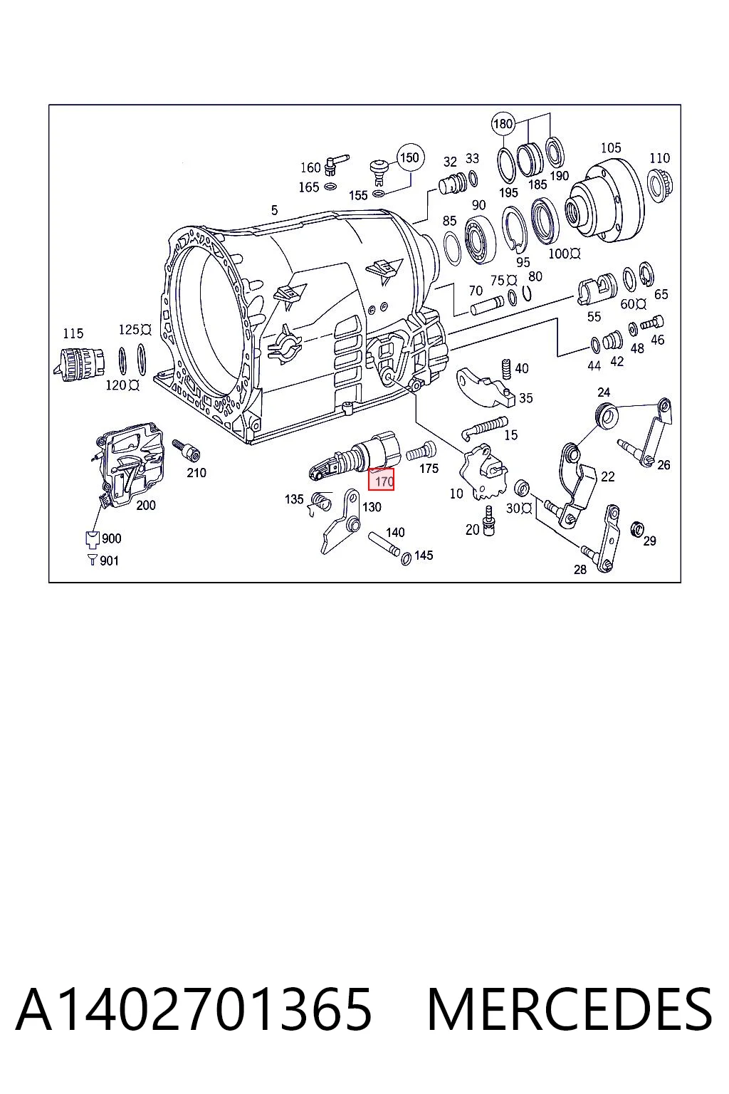 A1402701365 Mercedes Actuador de selección de marchas