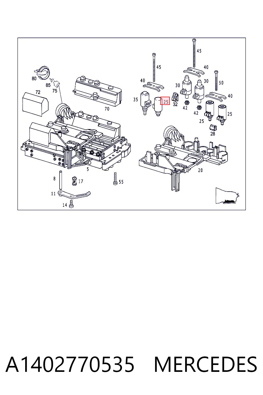 A1402770535 Mercedes Solenoide de transmisión automática