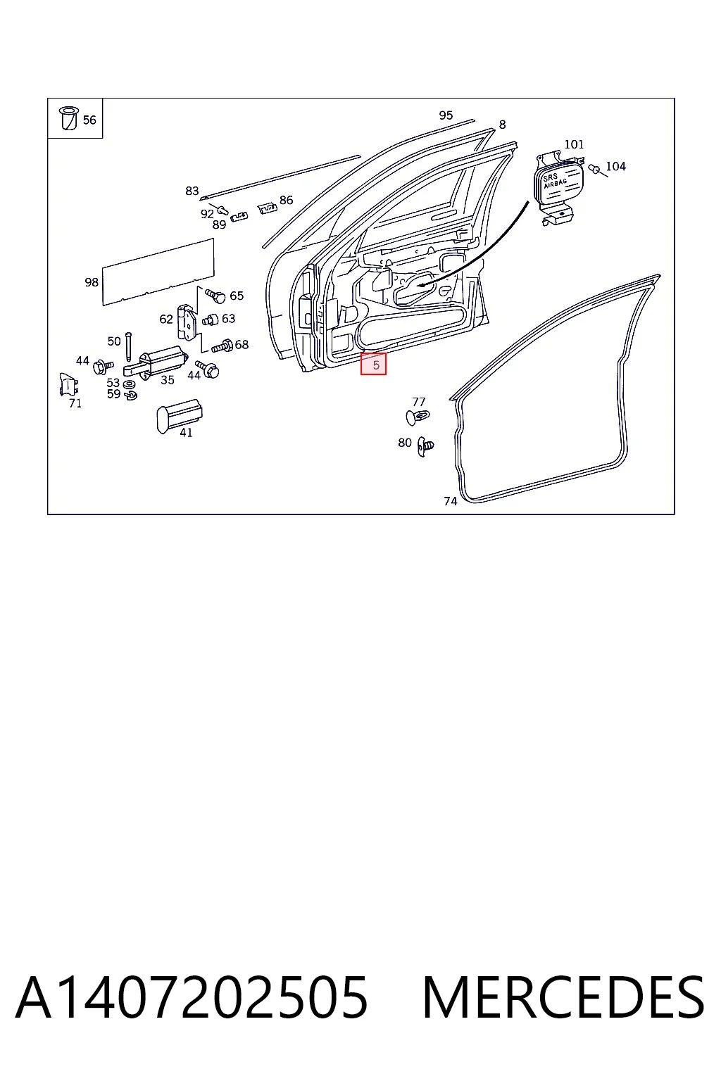Comprar Puerta delantera izquierda Mercedes S  W140 a bajo precio