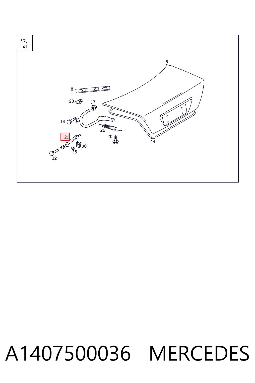 Amortiguador de porton para Mercedes S  W140