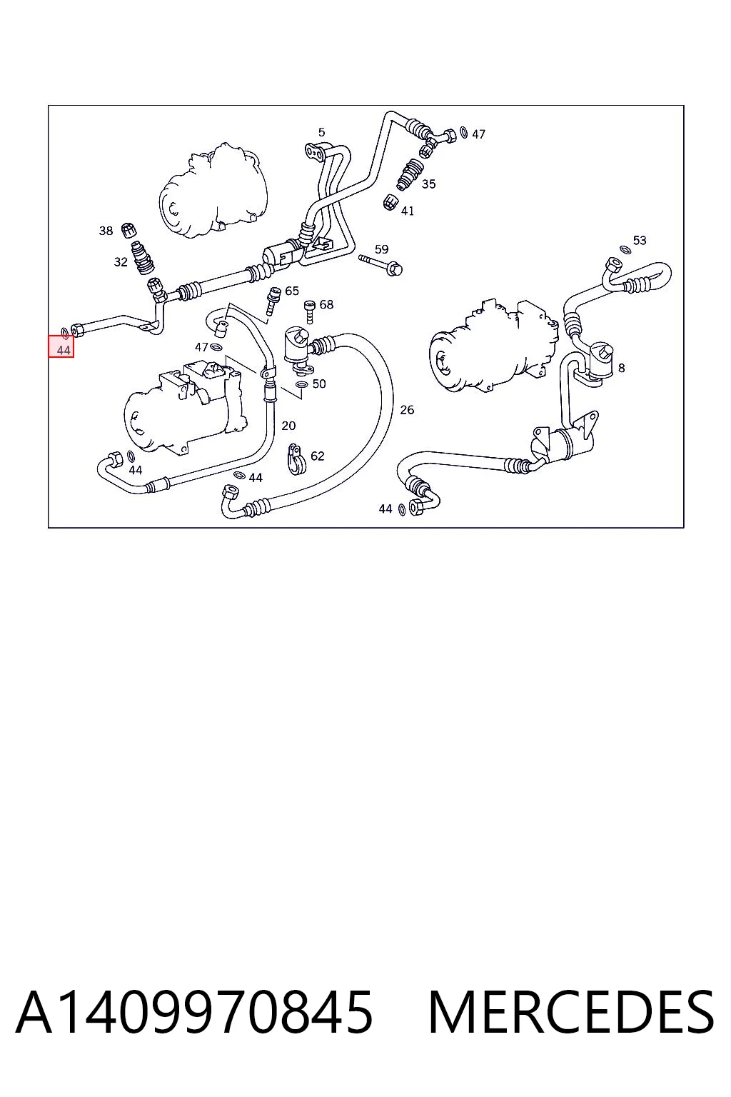 A1409970845 Mercedes Anillo de sellado de la manguera de retorno del compresor