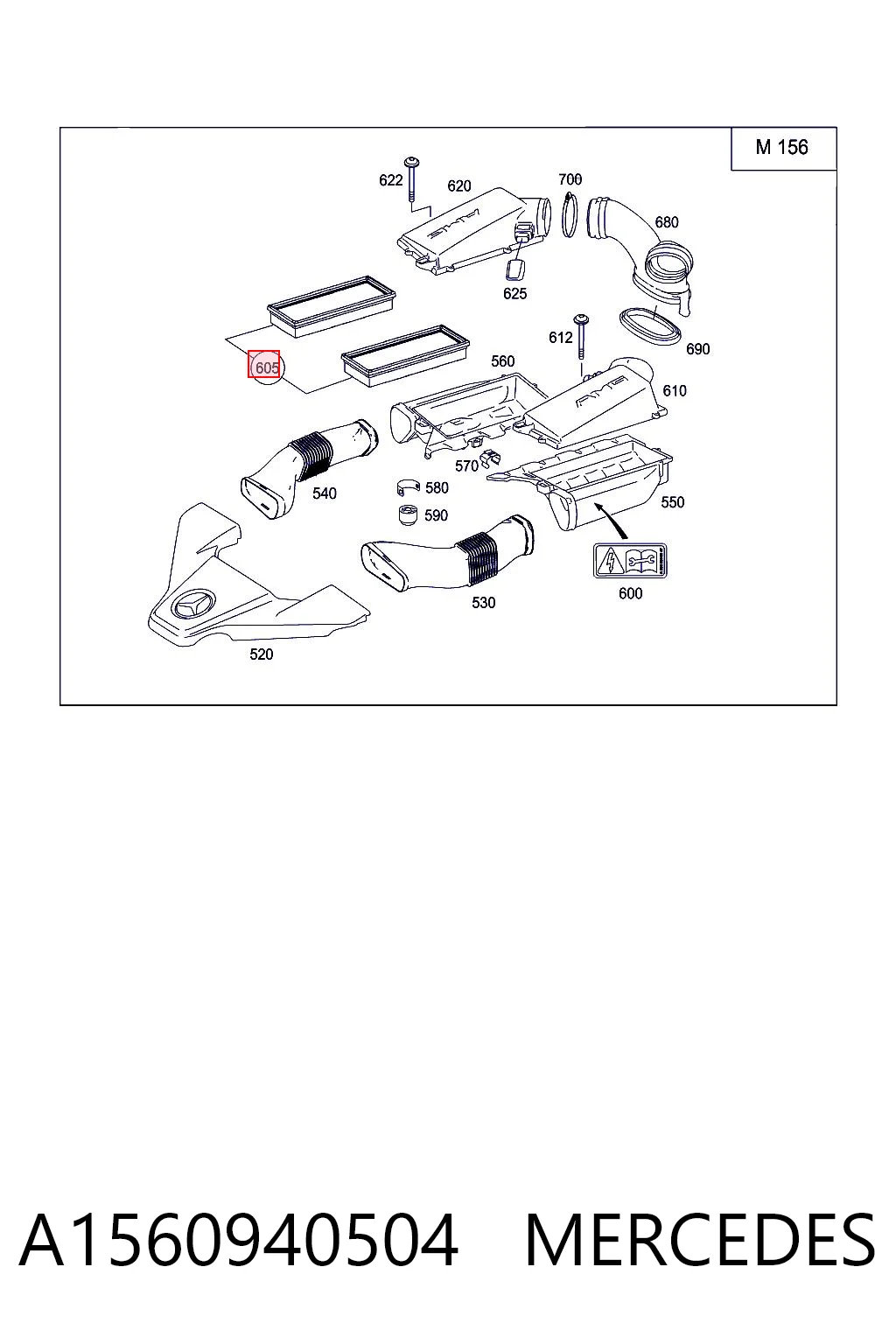 A1560940504 Mercedes Filtro de aire de motor