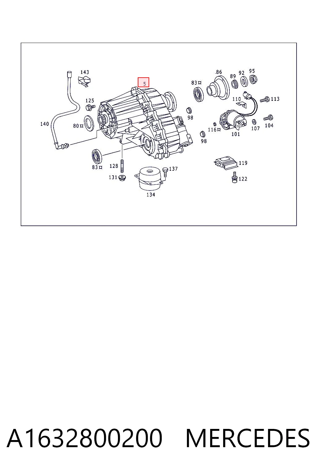 Caja de transferencia A1632800200 MERCEDES