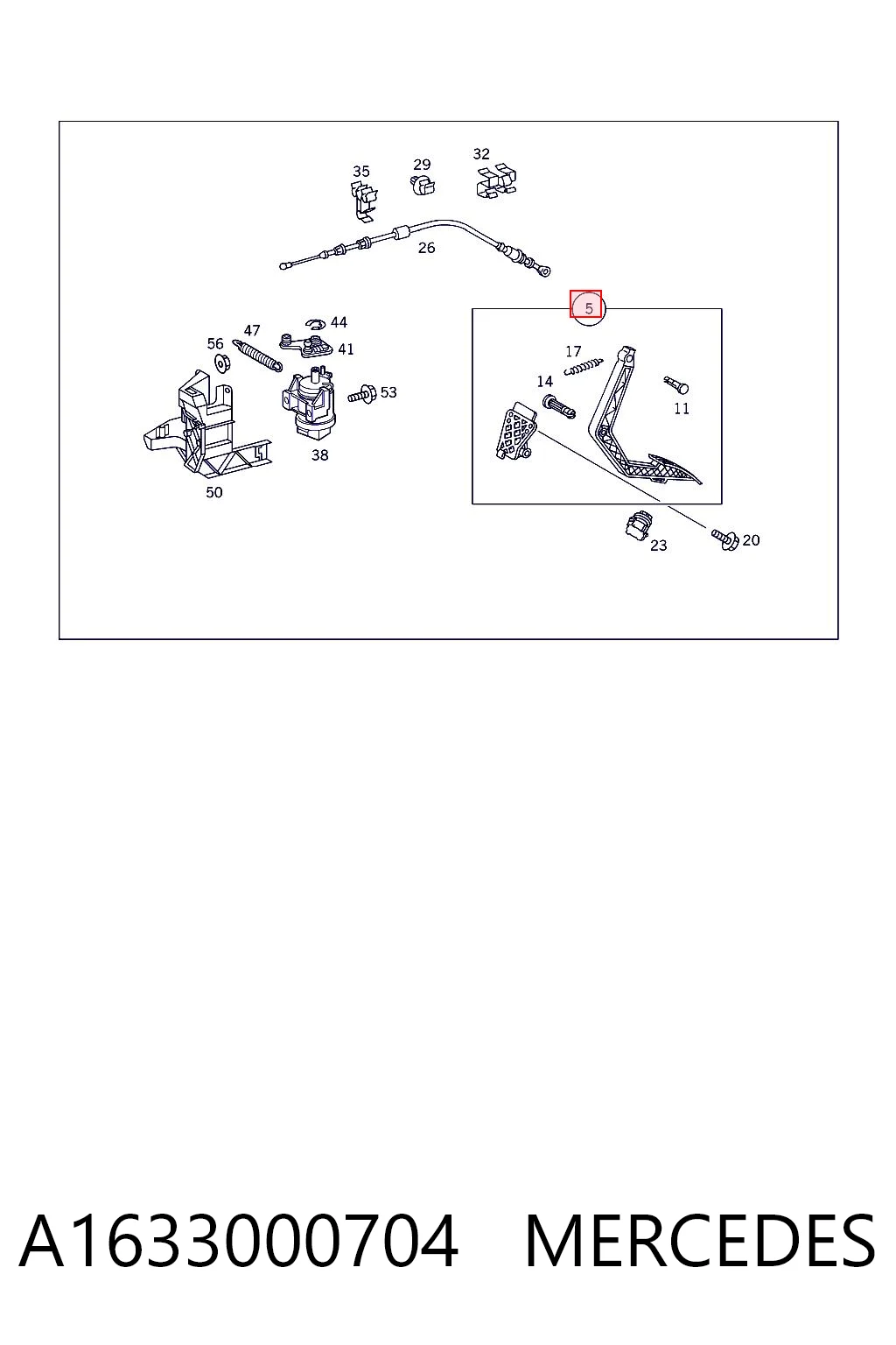 Pedal de aceleracion para Mercedes ML/GLE  W163