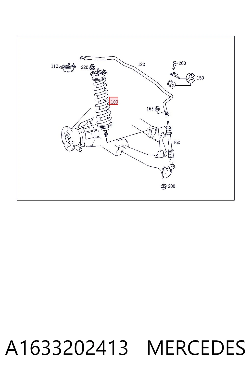 A1633202413 Mercedes Amortiguadores posteriores
