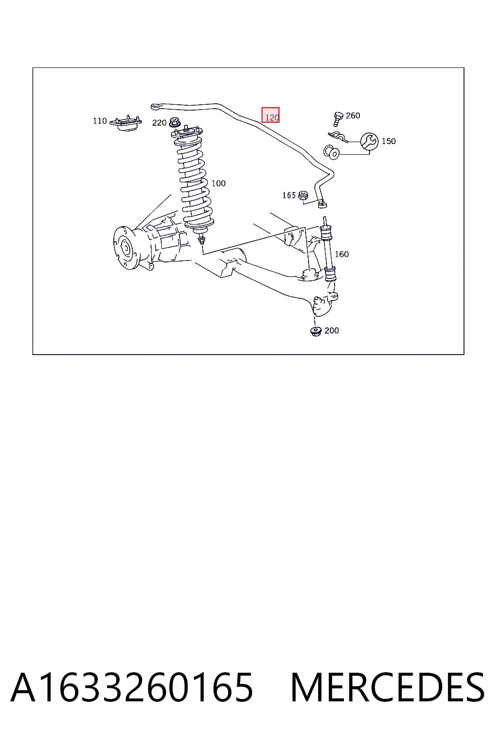 Comprar Estabilizador trasero Mercedes ML/GLE  W163 a bajo precio