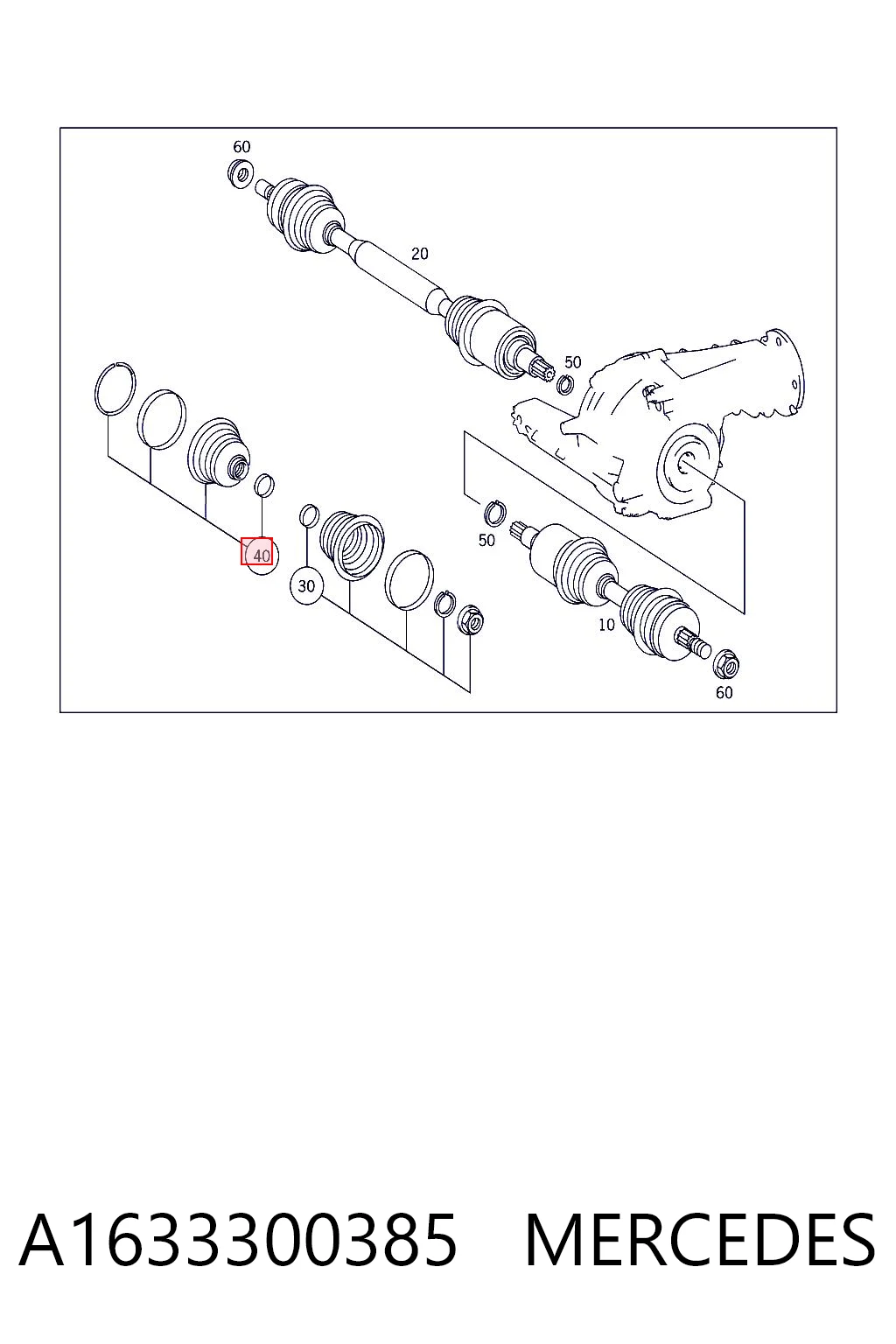 Comprar Fuelle interior del palier delantero Mercedes ML/GLE  W163 a bajo precio