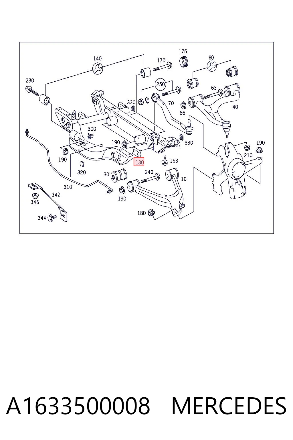 Comprar Subchasis trasero soporte motor Mercedes ML/GLE  W163 a bajo precio