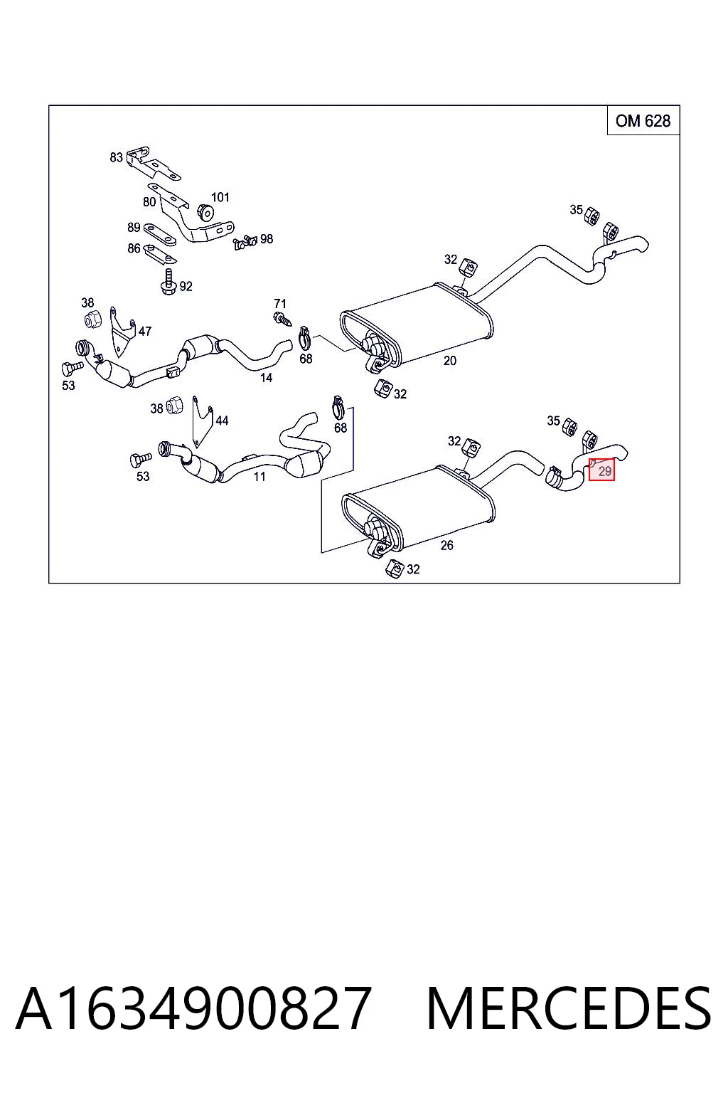 Comprar Silenciador trasero Mercedes ML/GLE  W163 a bajo precio