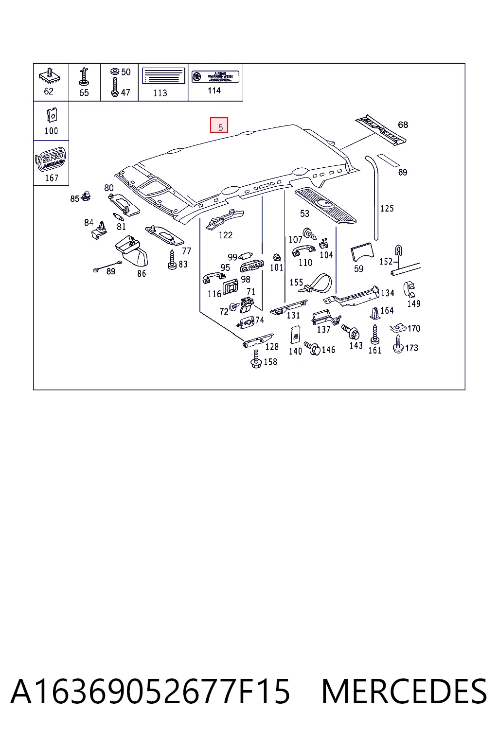 Comprar Guarnecido de techo Mercedes ML/GLE  W163 a bajo precio