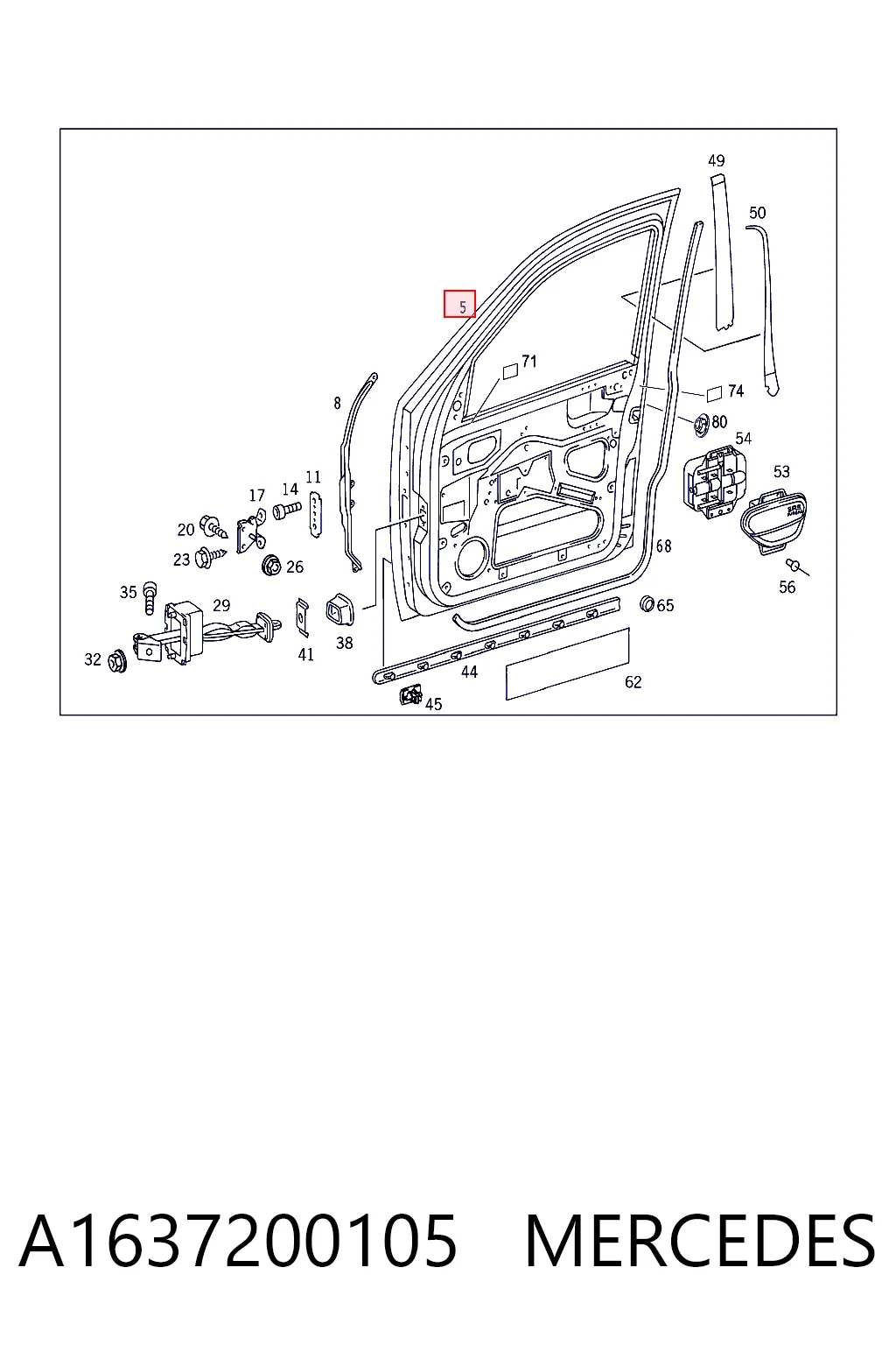 Puerta delantera para Mercedes ML/GLE  W163