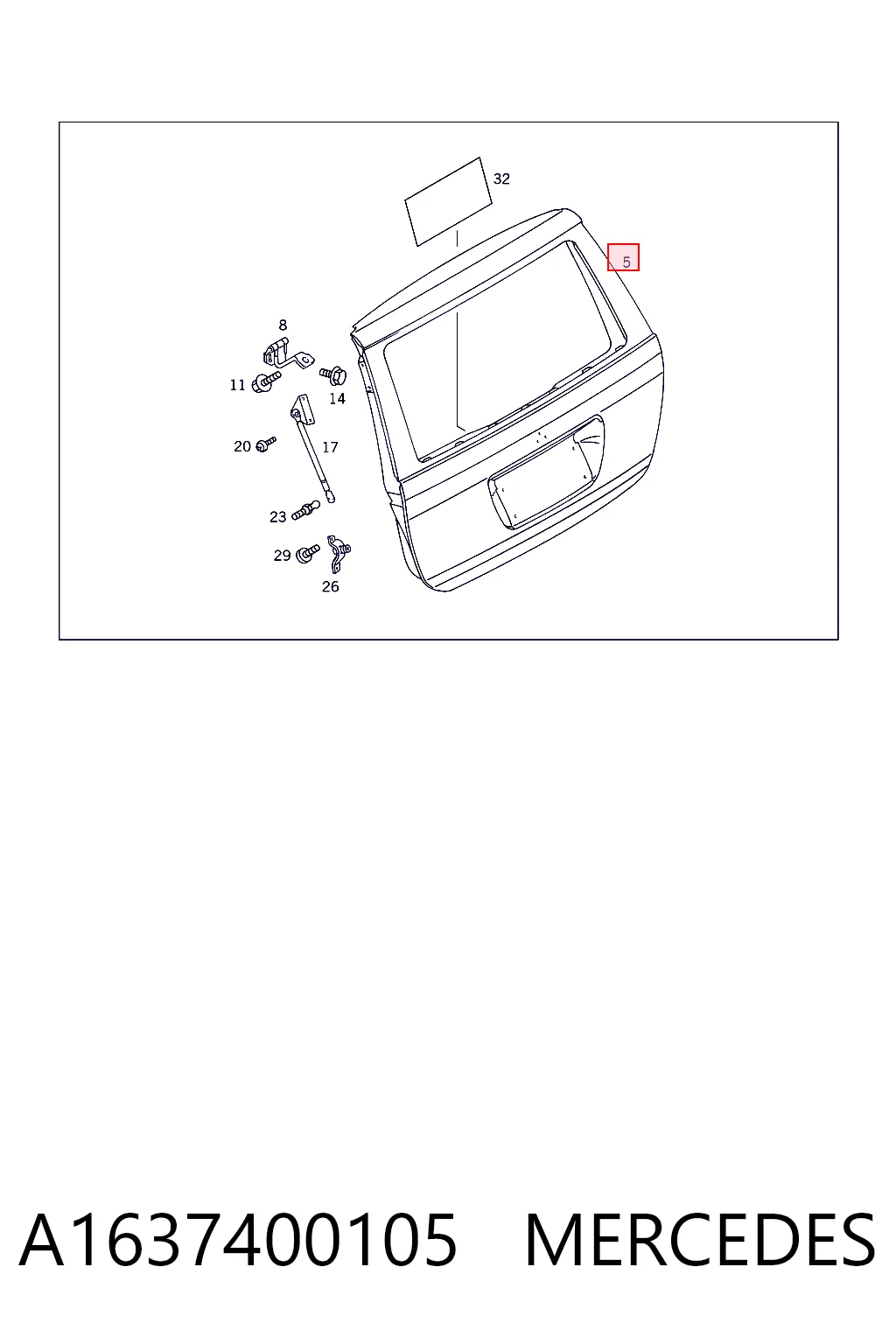 Porton trasero para Mercedes ML/GLE  W163