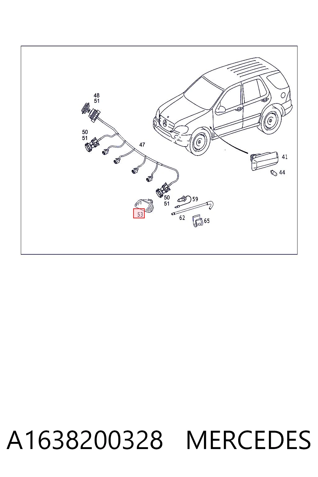 A1638200328 Mercedes Luces antiniebla  izquierdo
