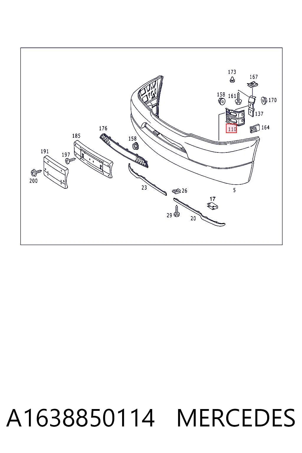 Comprar Soporte de parachoques delantero Mercedes ML/GLE W163 a bajo precio