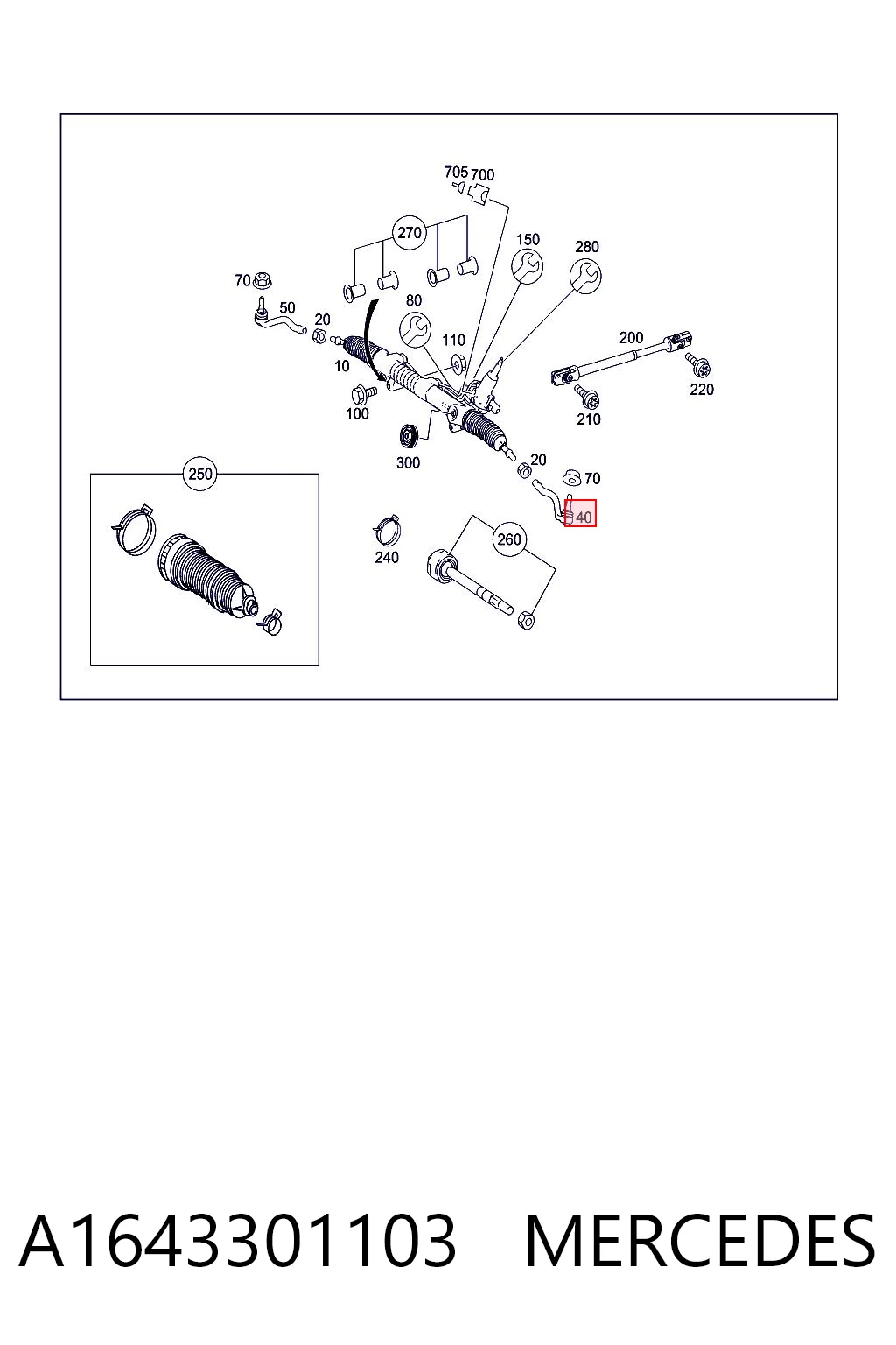 Rótula barra de dirección Mercedes ML/GLE  (W164)