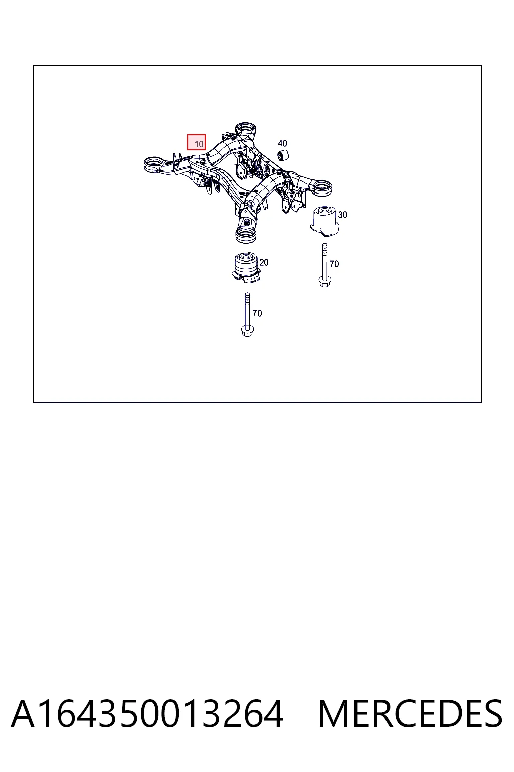Comprar Subchasis trasero soporte motor Mercedes ML/GLE  W164 a bajo precio