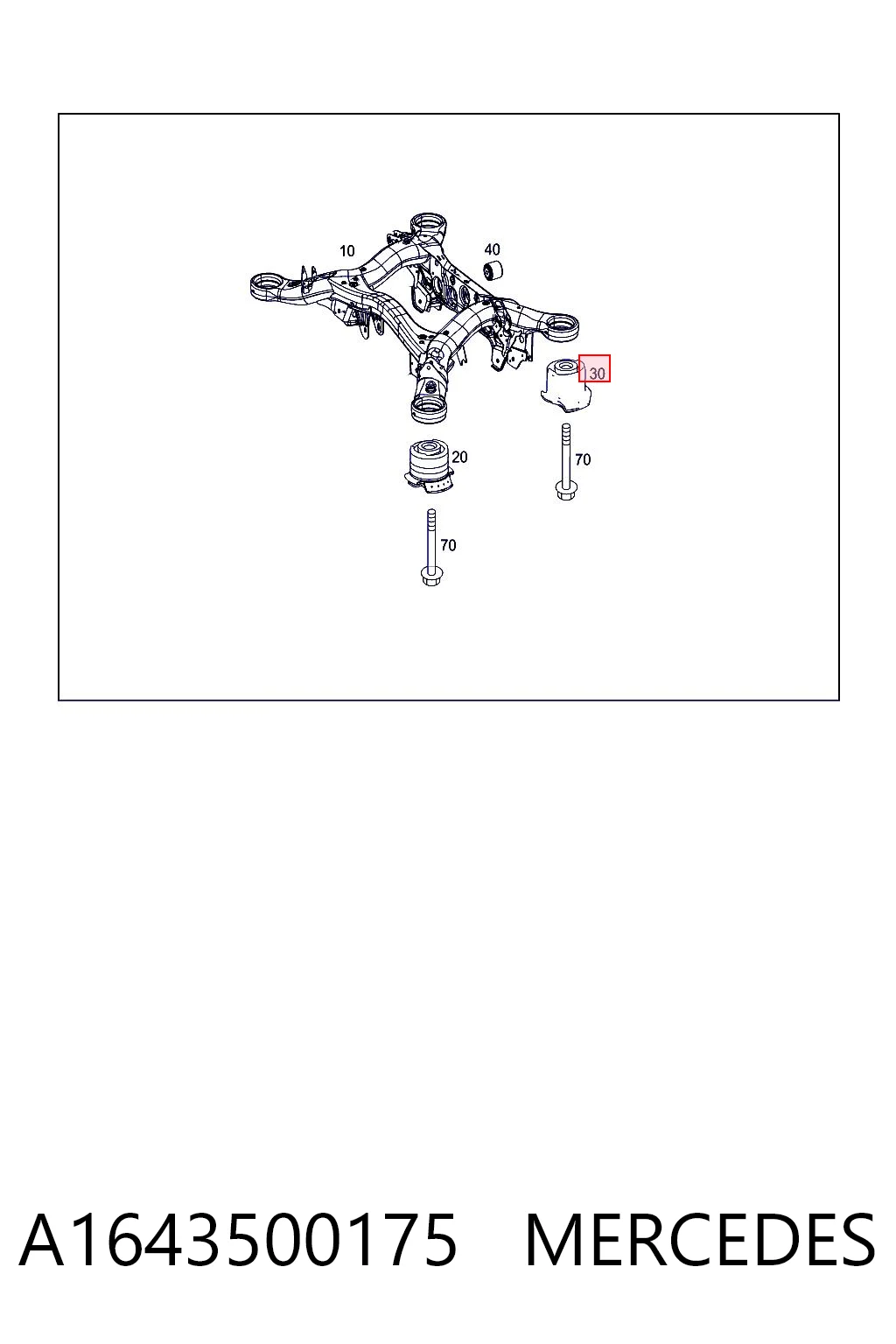 Silentblock trasero para Mercedes ML/GLE W164