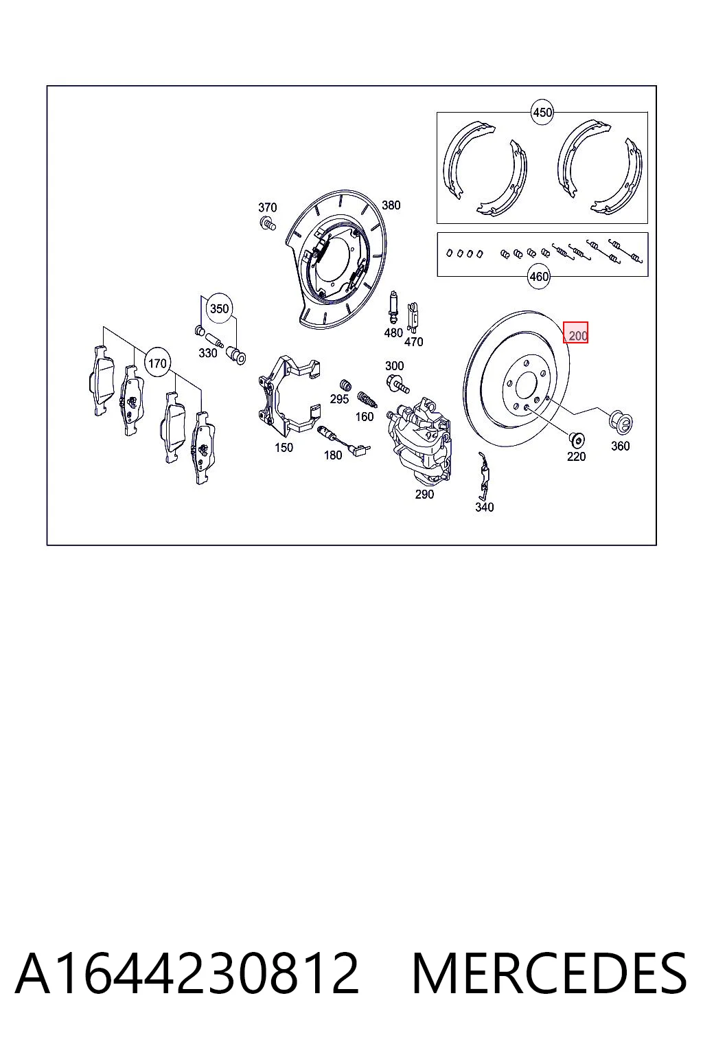 A1644230812 Mercedes Freno de disco trasero