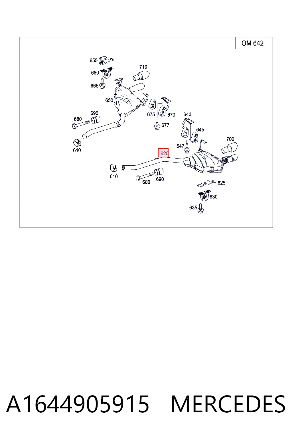 Silenciador trasero para Mercedes ML/GLE  W164