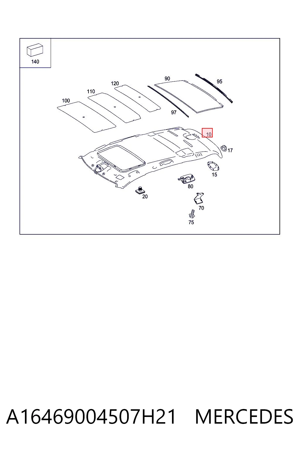 Comprar Guarnecido de techo Mercedes ML/GLE  W164 a bajo precio