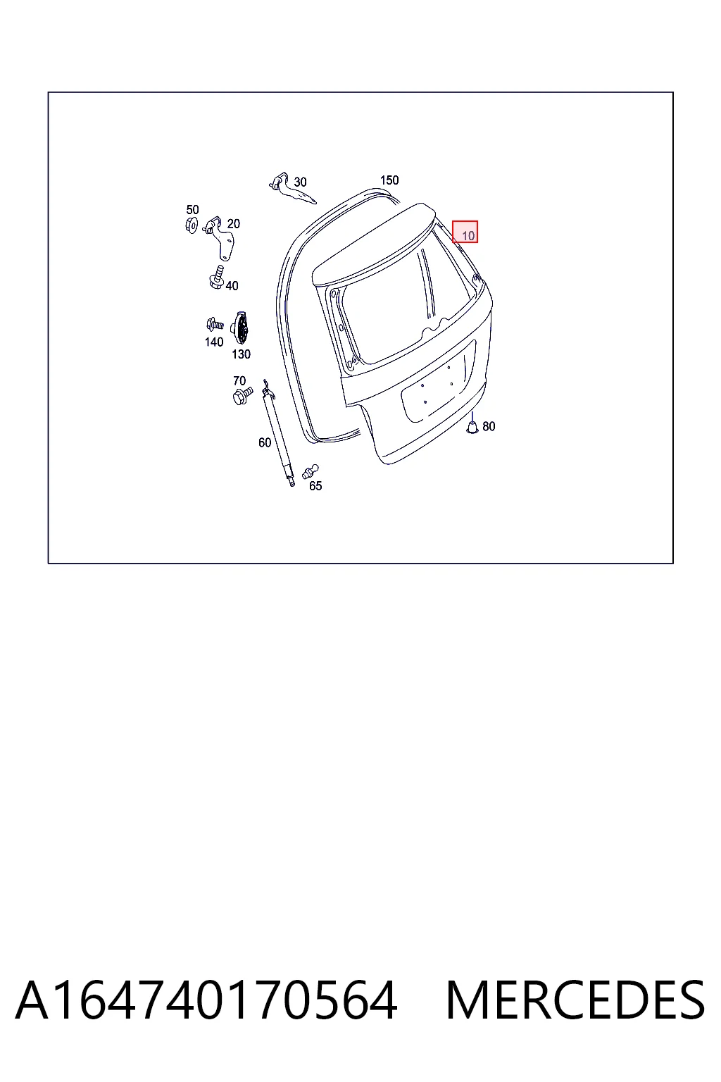 Porton trasero para Mercedes GL  X164