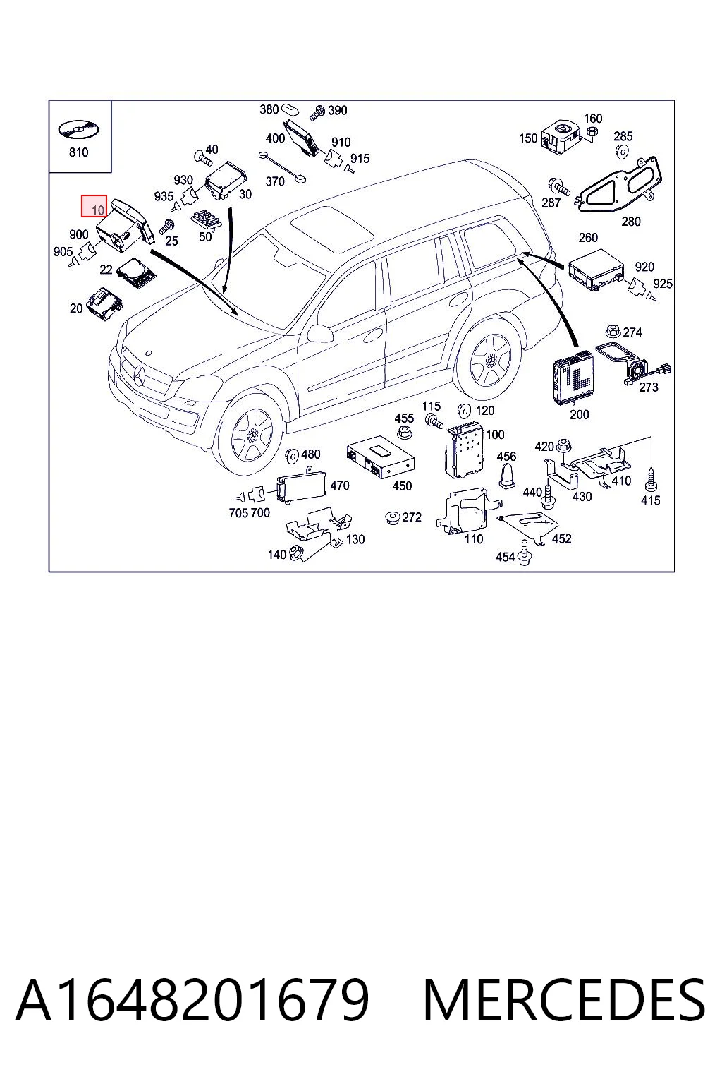 Pantalla multifuncion para Mercedes GL  X164