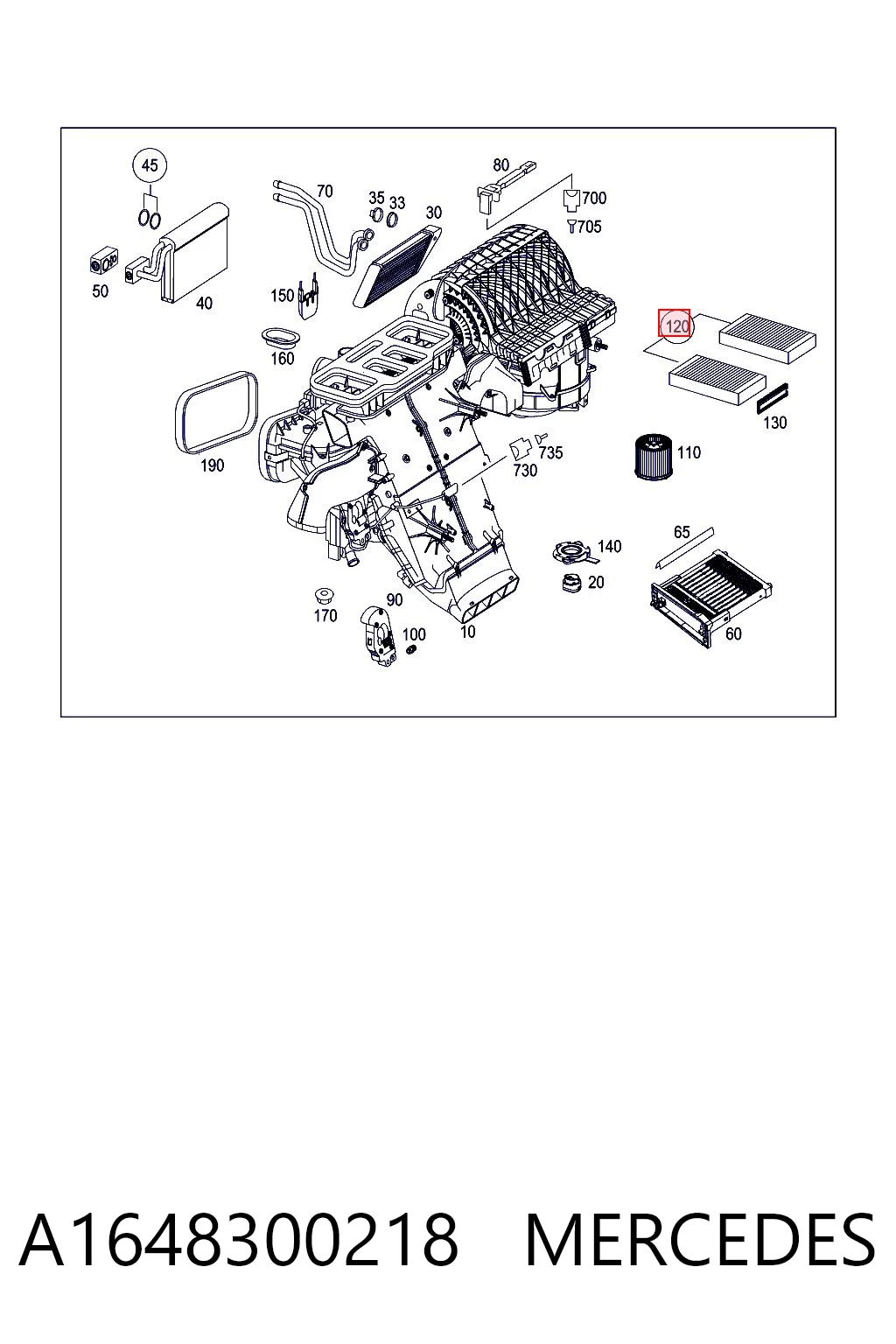 A1648300218 Mercedes Filtro antipolen