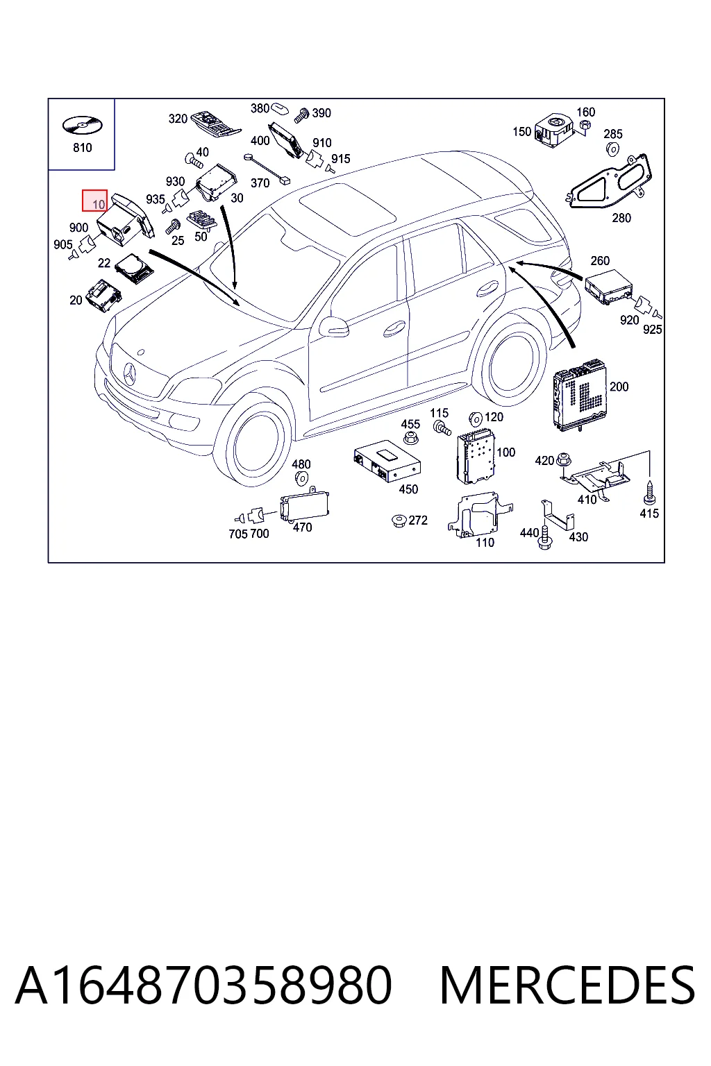 Pantalla multifuncion para Mercedes ML/GLE  W164