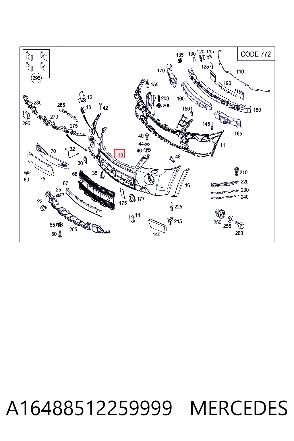 Comprar Parachoques delantero Mercedes ML/GLE  W164 a bajo precio