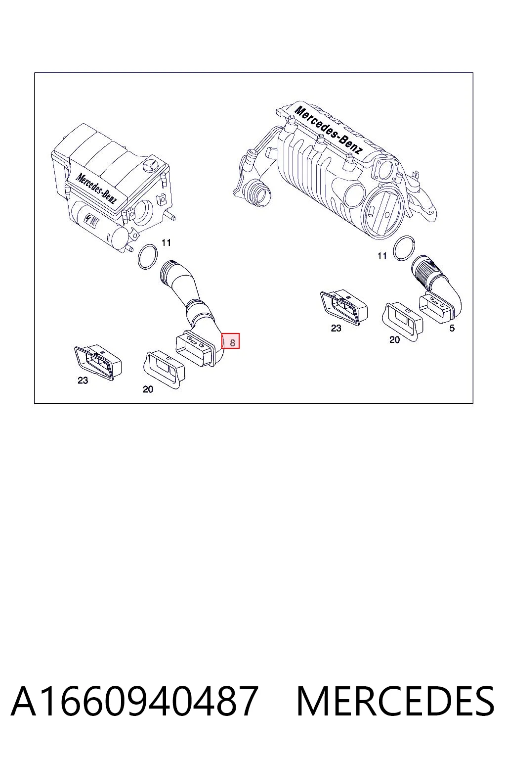 Entrada del filtro de aire Mercedes A hatchback (W168) (1997 - 2004) precio, desde 21,84 EUR