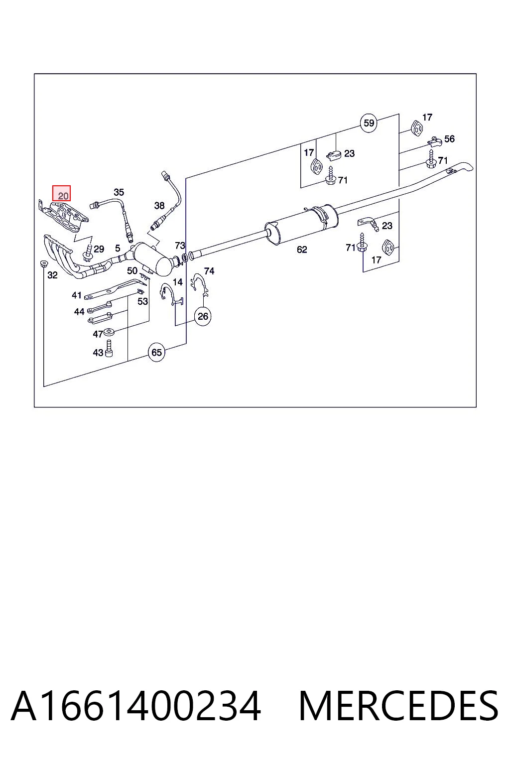 Junta colector escape para Mercedes A W168