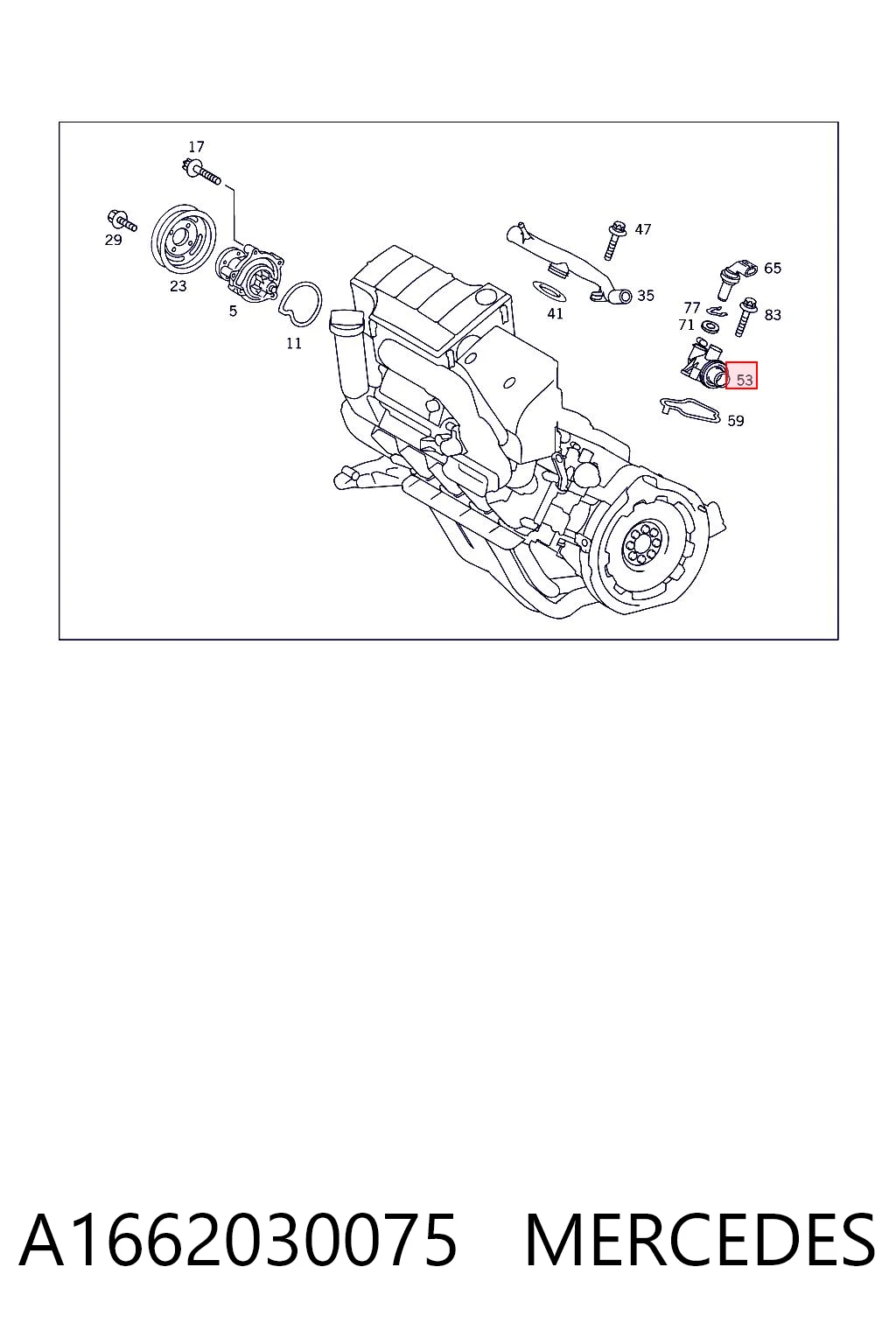 A1662030075 Mercedes Termostato de agua