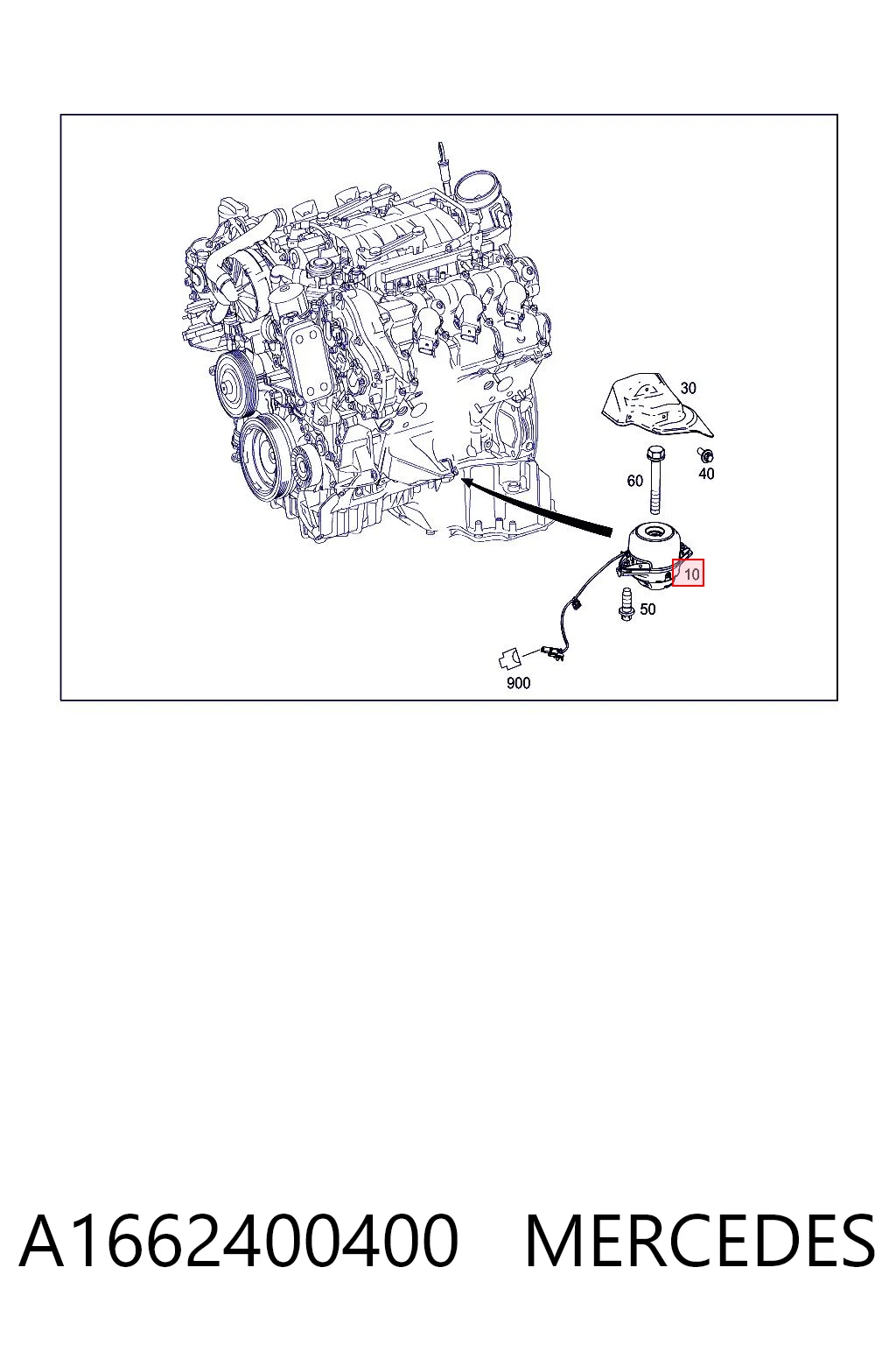 A1662400400 Mercedes Soporte de motor derecho