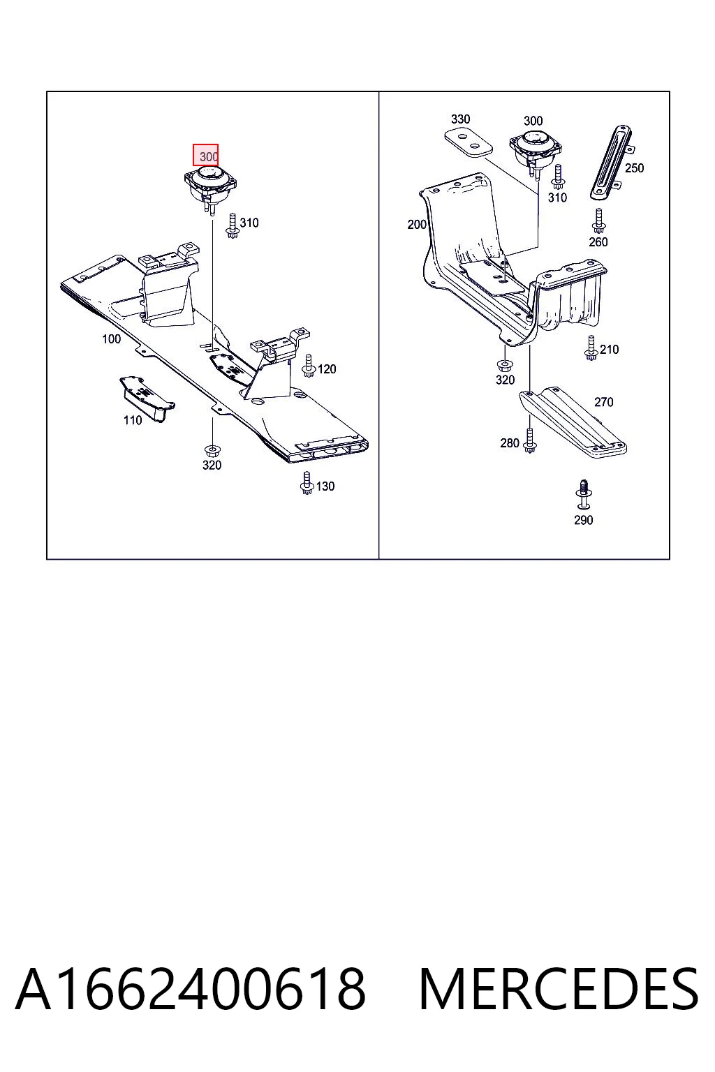 A1662400618 Mercedes Soporte de caja de velocidades