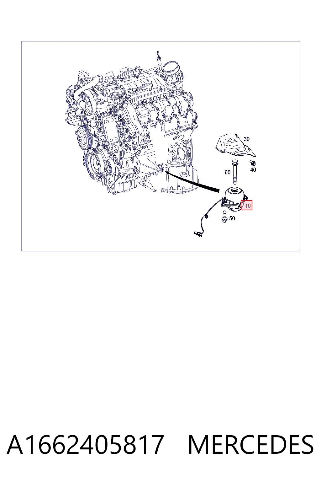 A1662405817 Mercedes Soporte de motor izquierdo
