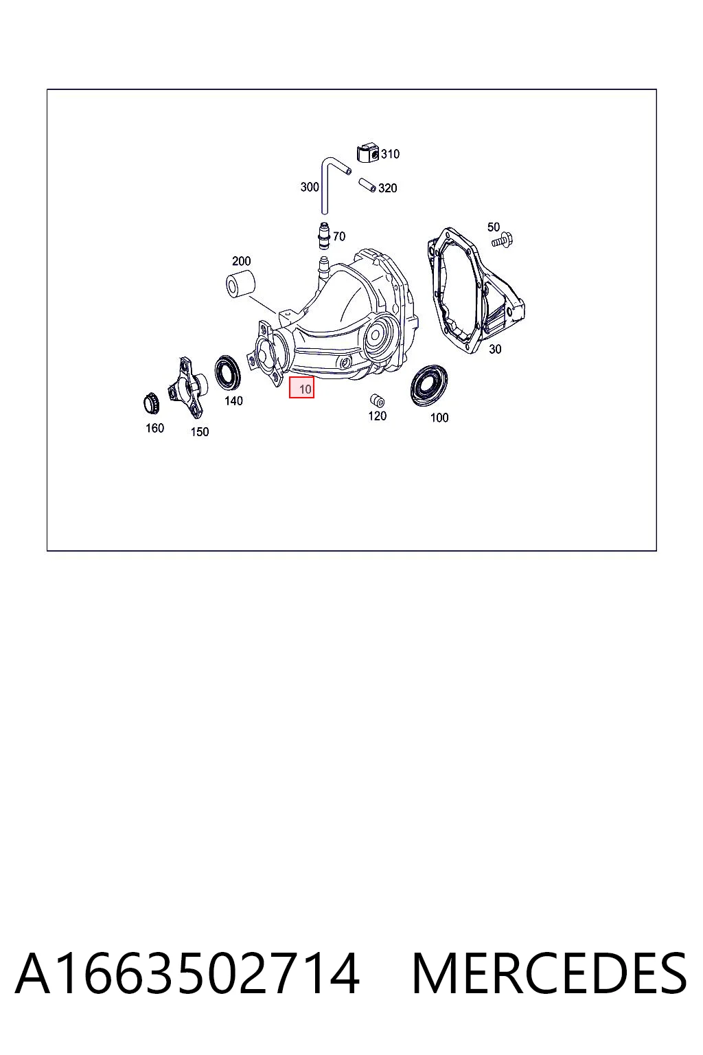 A1663502714 Mercedes Eje trasero completo