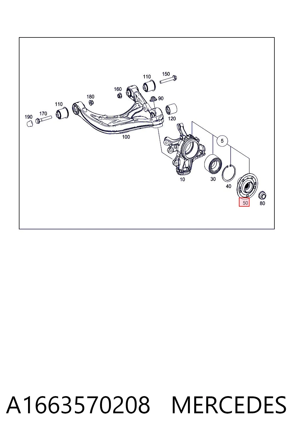 A1663570208 Mercedes Buje de rueda trasero