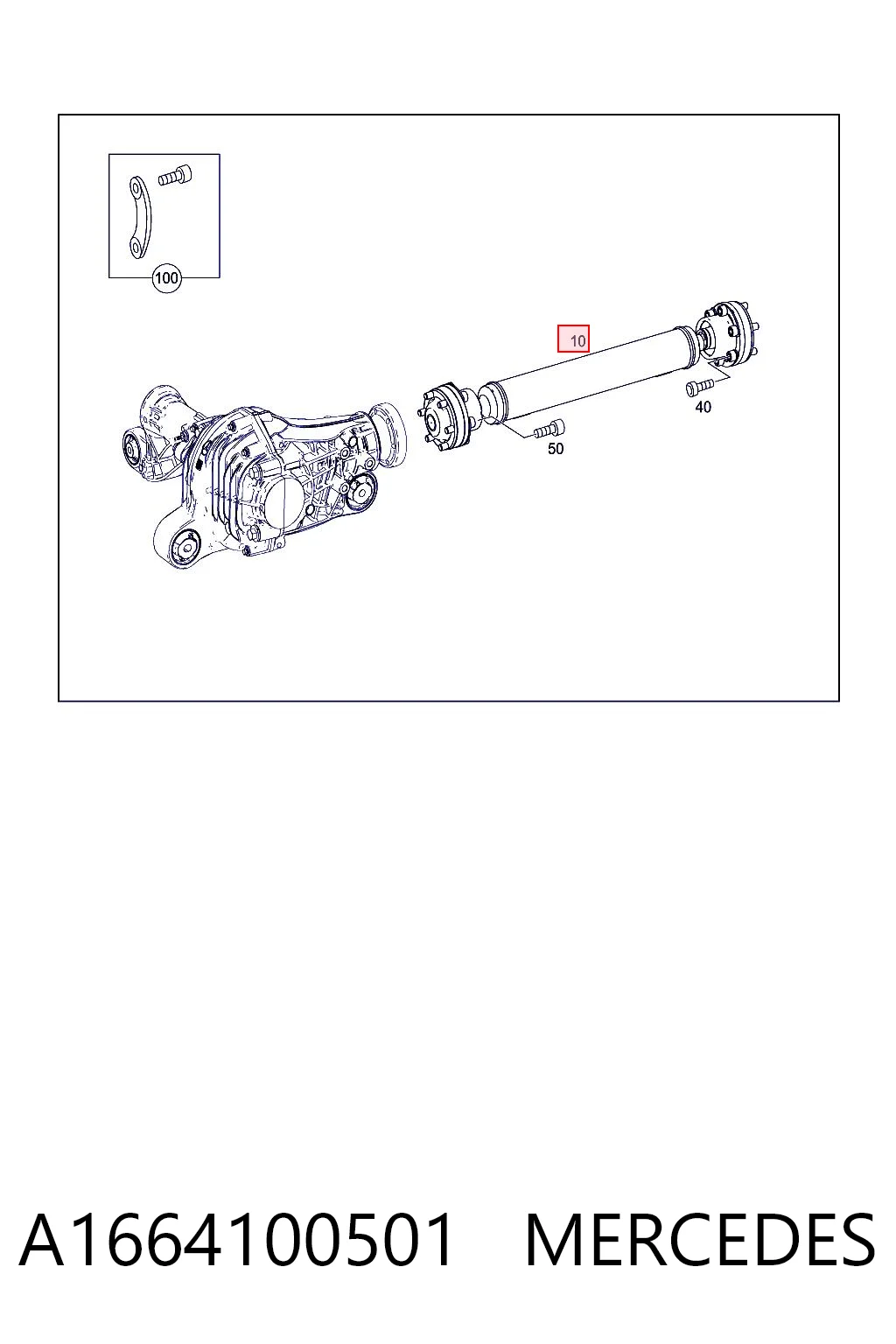 A1664100501 Mercedes Transmisión cardán, eje delantero
